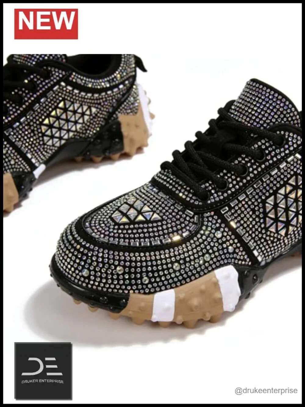 Rhinestone Glitter Platform Sneakers Women's Casual Party Shoes